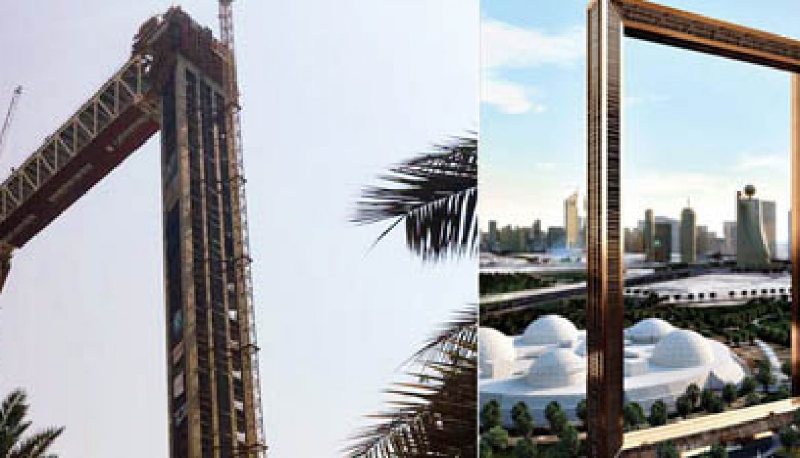 Photos of the construction of Dubai Frame