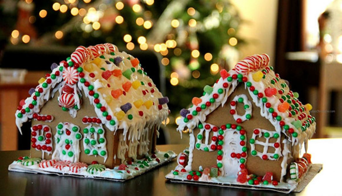 Two gingerbread houses