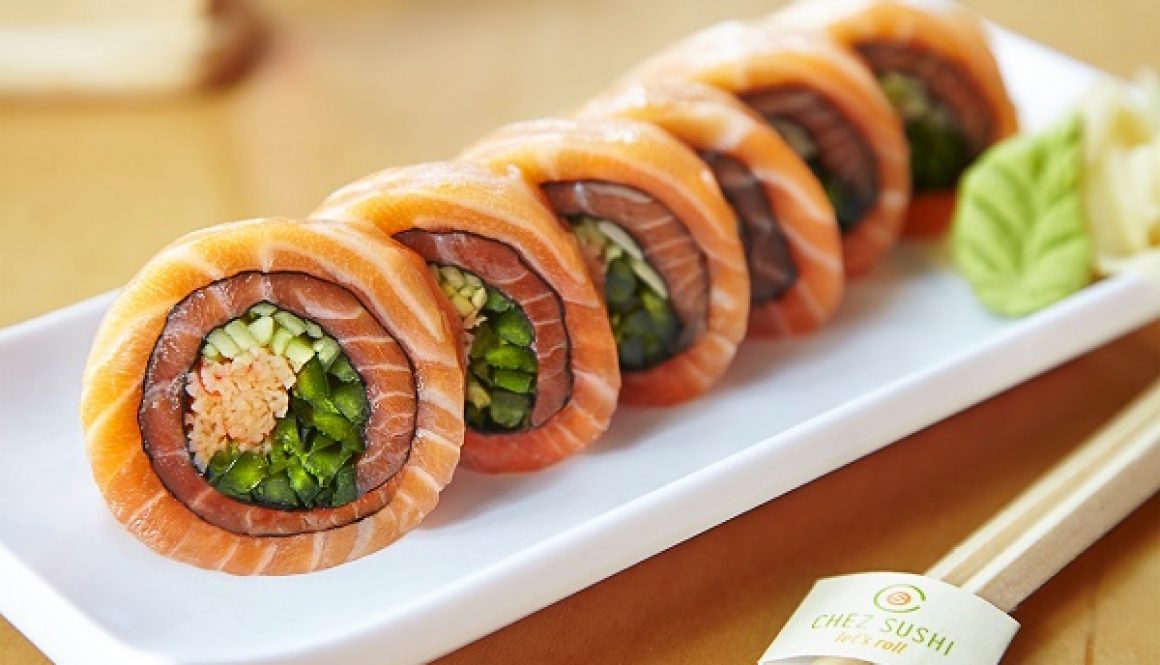 Salmon wrap close up